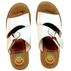 Earth Spirit Womens Grant Sandals White Leather Comfort Gelron 2000 Size 8.5